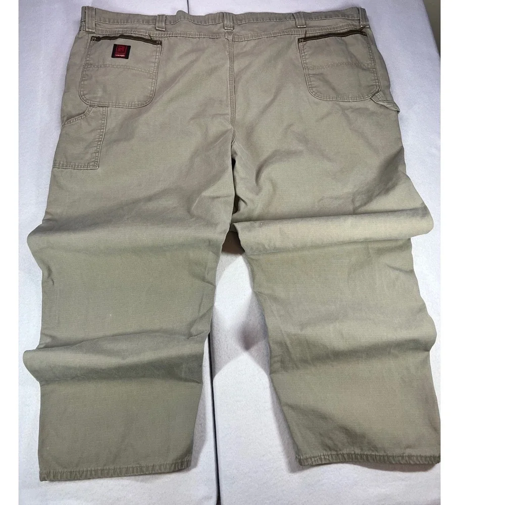 Wrangler Riggs Workwear Pants Khaki Ripstop Carpenter Utility Gorpcore 55x32